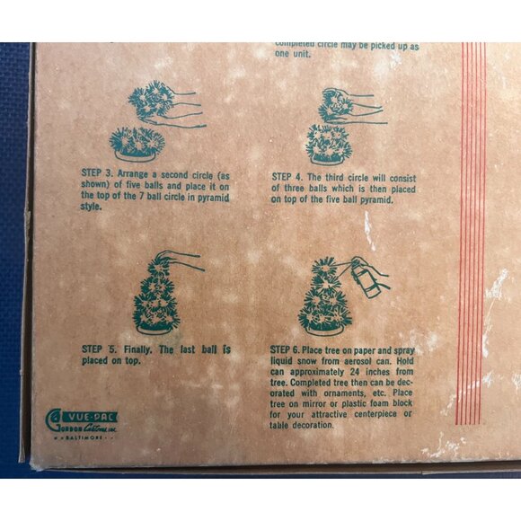 Vintage Package of 12 Holiday House Christmas Balls Decorations Star Band Satin - Picture 7 of 9